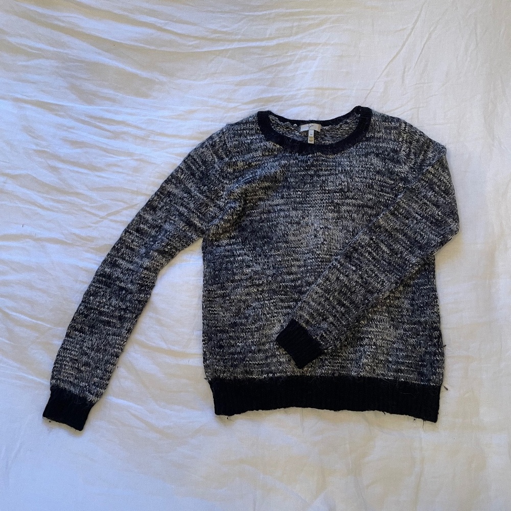 Joie Black and White Wool Blend Sweater, Medium